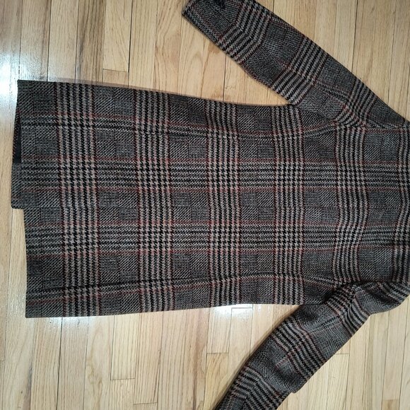 Express Men's Wool Blend Topcoat - Plaid Check - Size - Excellent Condition - Picture 3 of 5